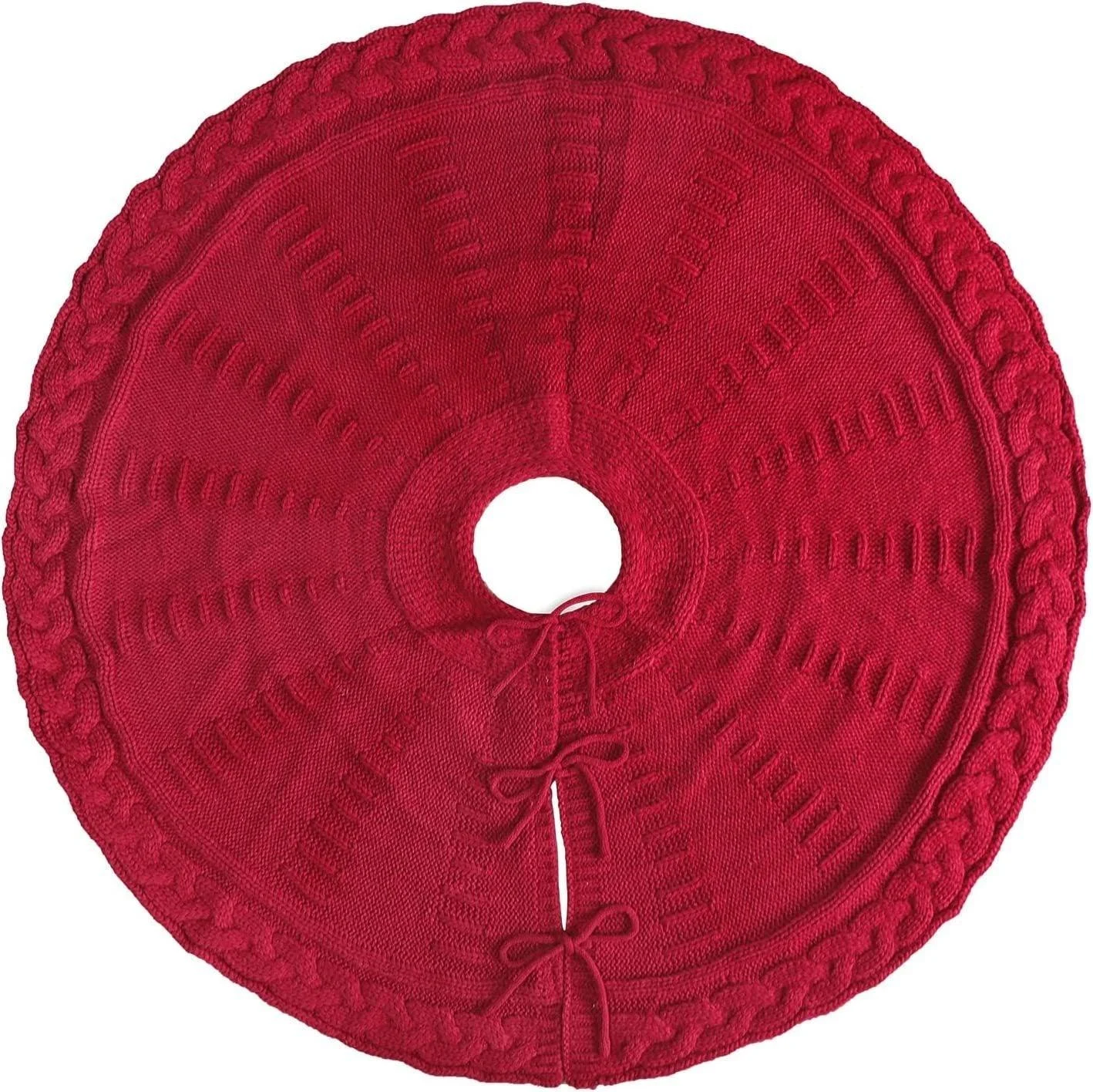 Festive_Red_Knitted_Christmas_Tree_Skirt_-_-_tag1_-4208704 Festive Red Knitted Christmas Tree Skirt - - #tag1#