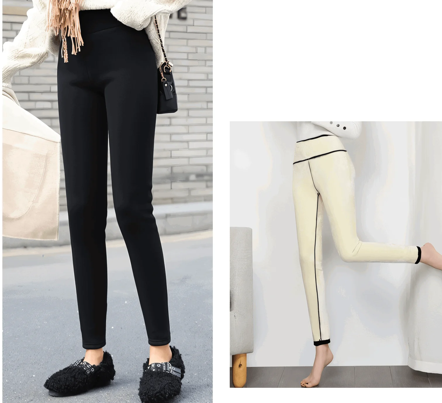 FitFlex Fleece Legging - Plush pants with high waist and stretch for women - - #tag1#