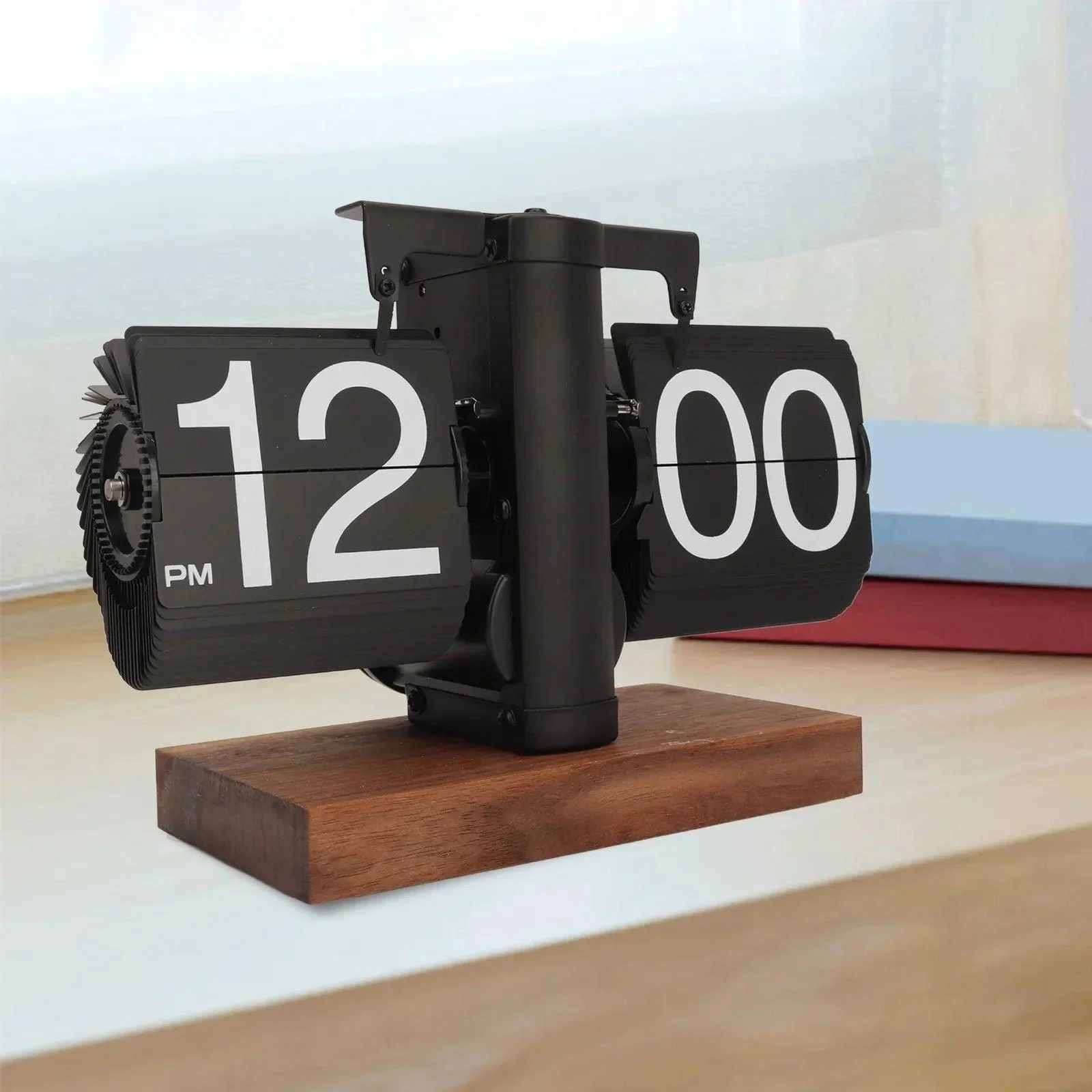 Flip_down_clock_Walnut_wood_Vintage_clock_Retro_Mechanical_-_-_tag1_-4222748 Flip down clock | Walnut wood | Vintage clock | Retro | Mechanical - - #tag1#