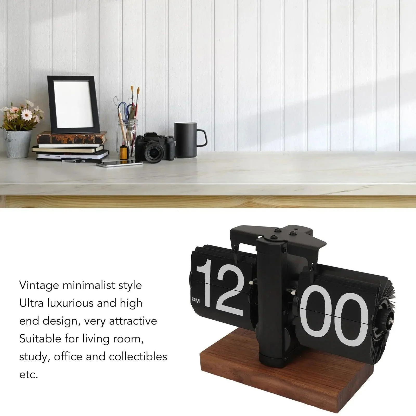 Flip_down_clock_Walnut_wood_Vintage_clock_Retro_Mechanical_-_-_tag1_-4222758 Flip down clock | Walnut wood | Vintage clock | Retro | Mechanical - - #tag1#
