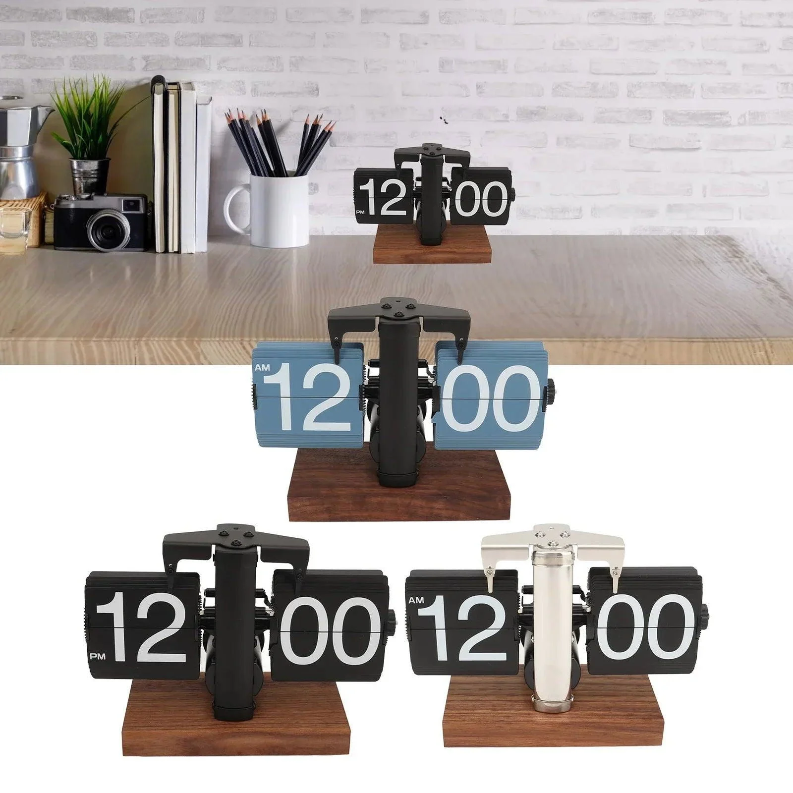 Flip_down_clock_Walnut_wood_Vintage_clock_Retro_Mechanical_-_-_tag1_-4222763 Flip down clock | Walnut wood | Vintage clock | Retro | Mechanical - - #tag1#
