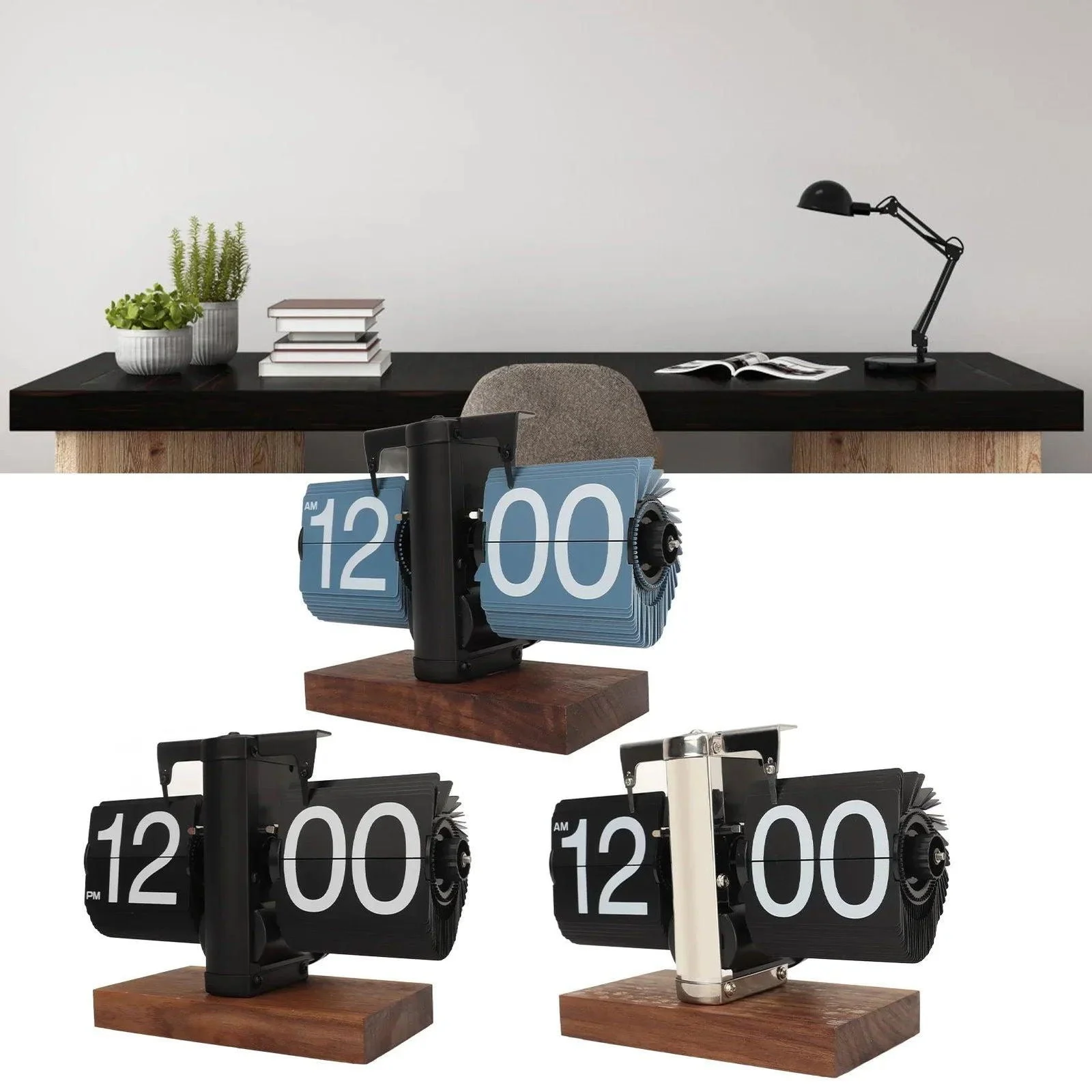 Flip_down_clock_Walnut_wood_Vintage_clock_Retro_Mechanical_-_-_tag1_-4222768 Flip down clock | Walnut wood | Vintage clock | Retro | Mechanical - - #tag1#