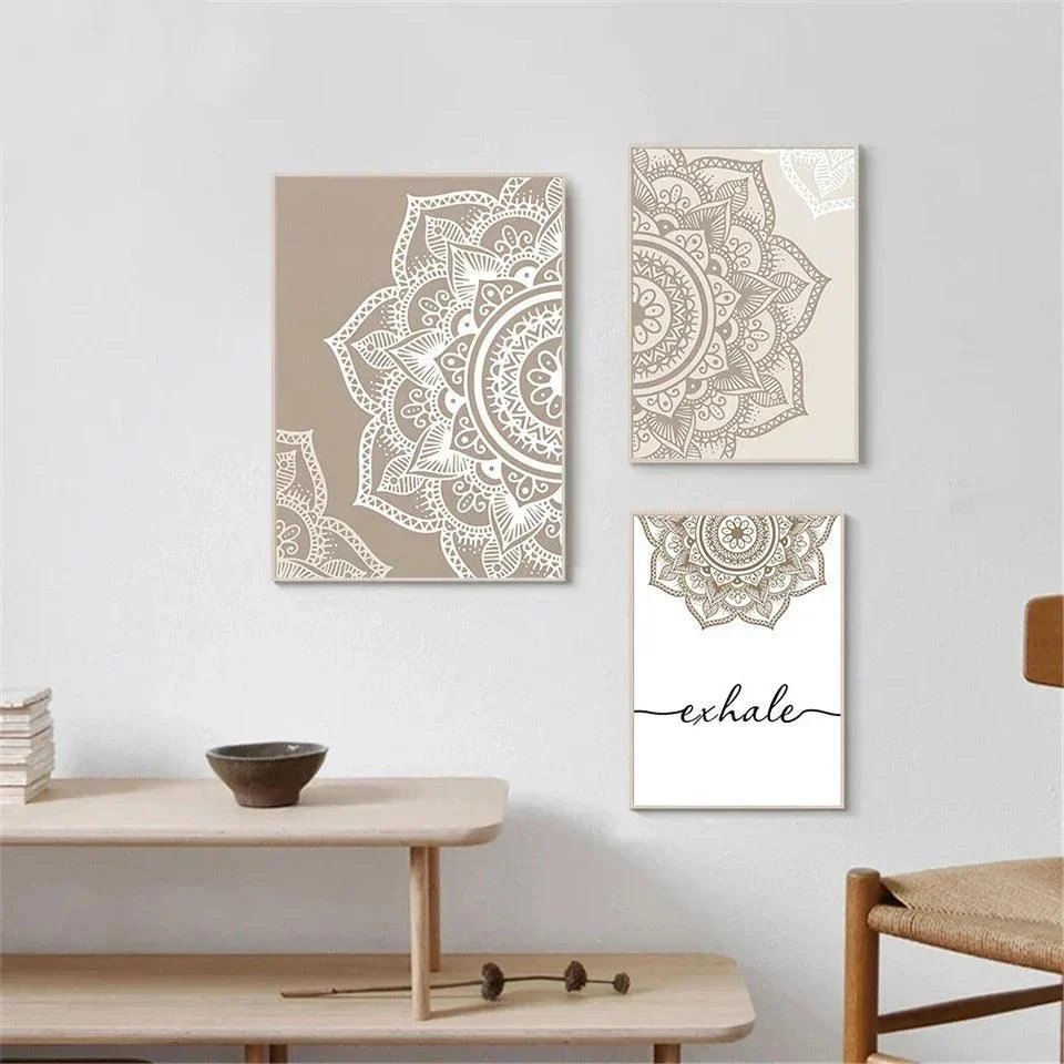 FloralBeigeDiamondPaintingArt-Homeko2 Floral Beige Diamond Painting Art - Homeko