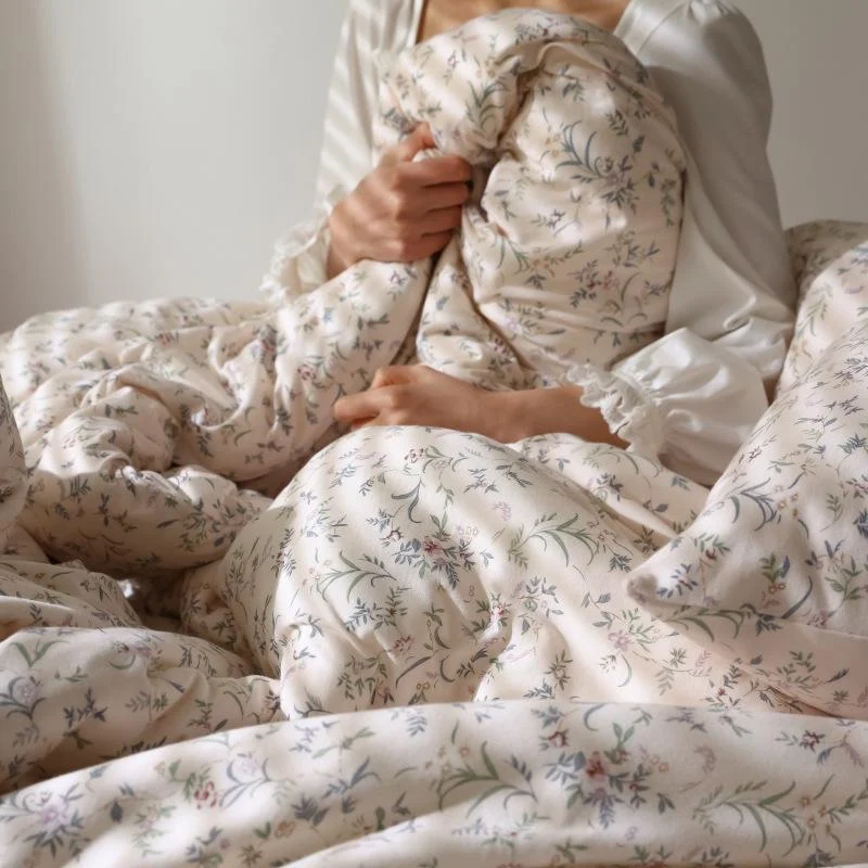 cottagecore bedding set floral print duvet cover