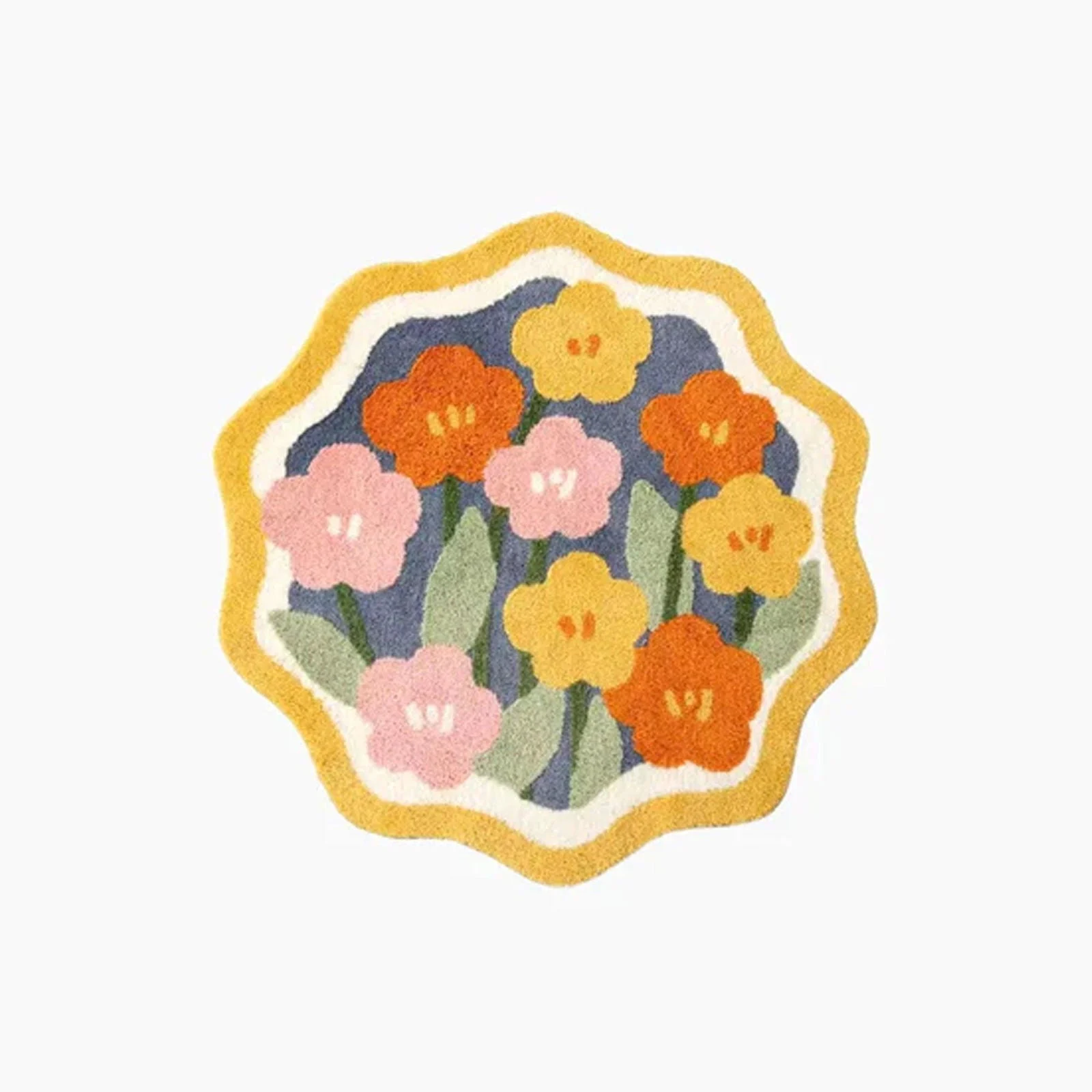 Floral_Fluffy_Hand-Crafted_Round_Rug_-_-4189697 Floral Fluffy Hand-Crafted Round Rug -
