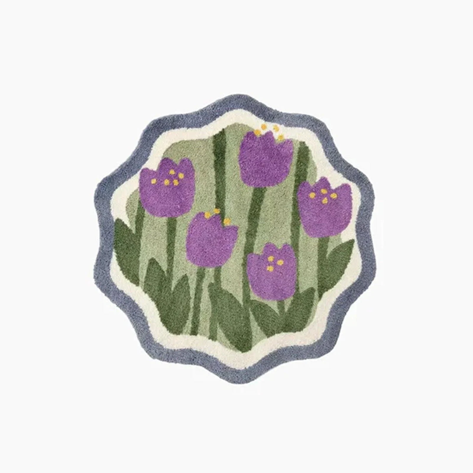 Floral_Fluffy_Hand-Crafted_Round_Rug_-_-4189703 Floral Fluffy Hand-Crafted Round Rug -