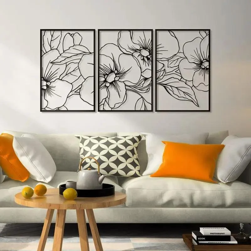 Floral Single Line Wall Art - - #tag1#