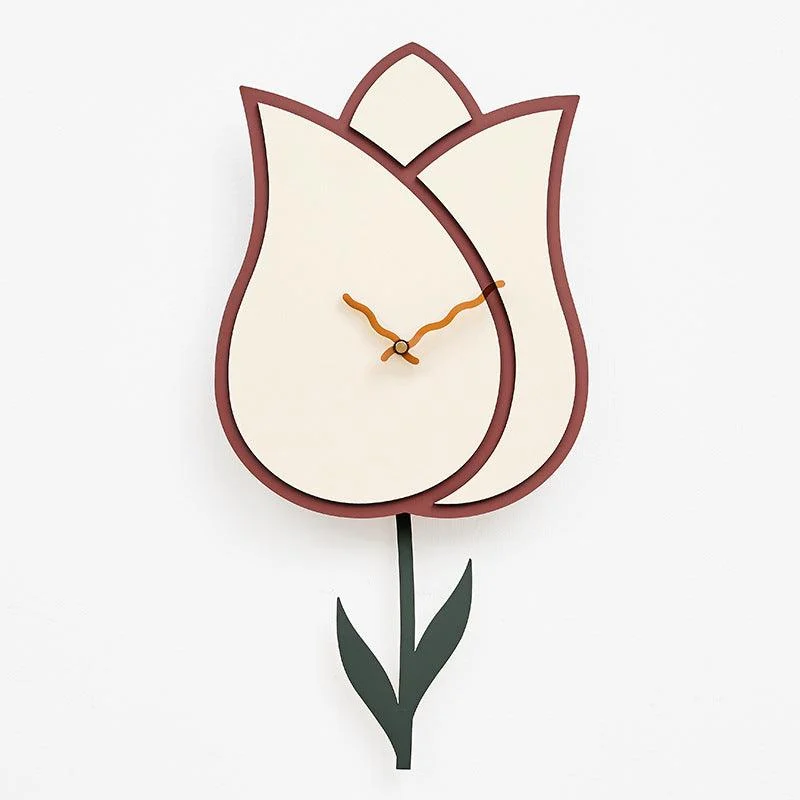Flower Pendulum Wall Clock for Study Room -