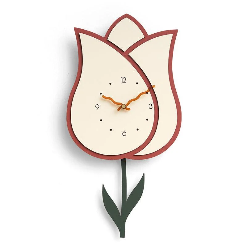 Flower Pendulum Wall Clock for Study Room -