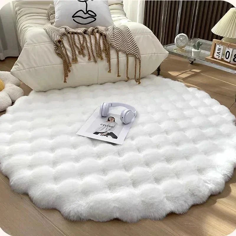 Fluffy-Supersoft-Plush-Nordic-Round-Shaggy-Rug-White-Beige-Ivory-Sage-Green-Lilly-Lula-1183 Fluffy Supersoft Plush Nordic Round Shaggy Rug White Beige Ivory Sage Green Lilly Lula 1183