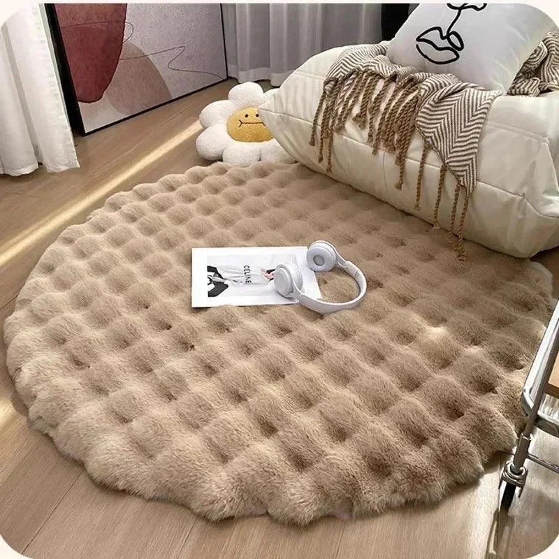 Fluffy-Supersoft-Plush-Nordic-Round-Shaggy-Rug-White-Beige-Ivory-Sage-Green-Lilly-Lula-7 Fluffy Supersoft Plush Nordic Round Shaggy Rug White Beige Ivory Sage Green Lilly Lula 7