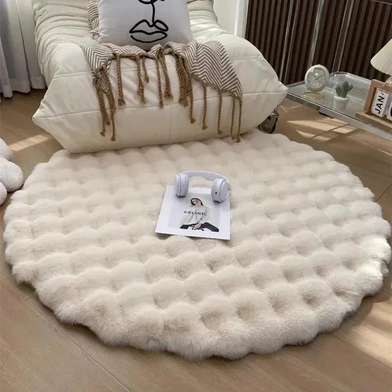 Fluffy-Supersoft-Plush-Nordic-Round-Shaggy-Rug-White-Beige-Ivory-Sage-Green-Lilly-Lula-8833 Fluffy Supersoft Plush Nordic Round Shaggy Rug White Beige Ivory Sage Green Lilly Lula 8833