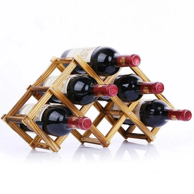 FoldableWoodenWineBottleRack-Homeko12 Foldable Wooden Wine Bottle Rack - Homeko