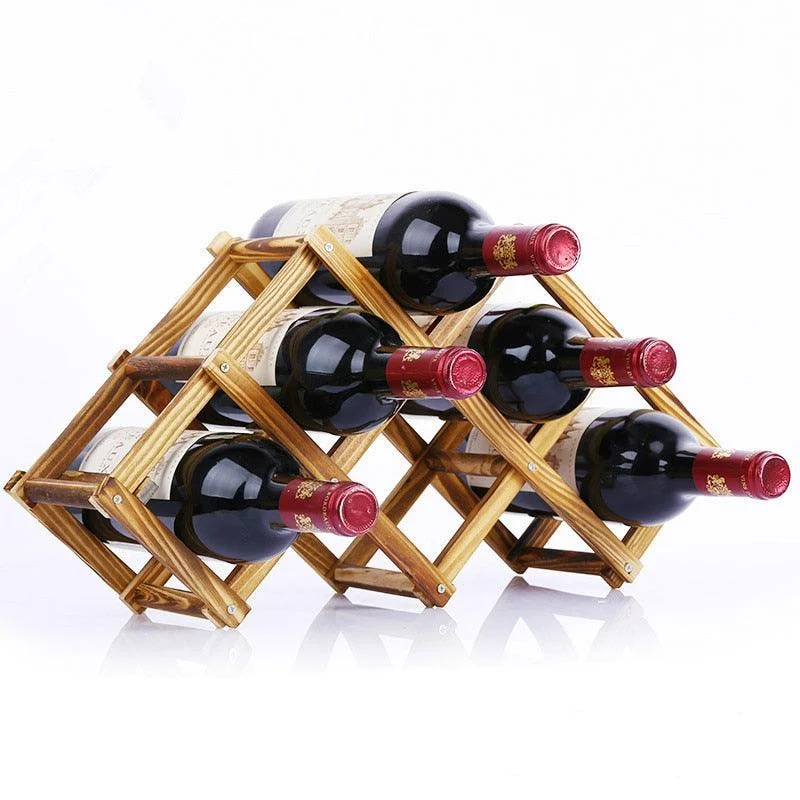 FoldableWoodenWineBottleRack-Homeko4 Foldable Wooden Wine Bottle Rack - Homeko