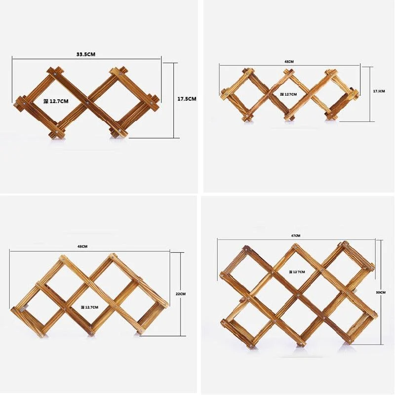 FoldableWoodenWineBottleRack-Homeko6 Foldable Wooden Wine Bottle Rack - Homeko