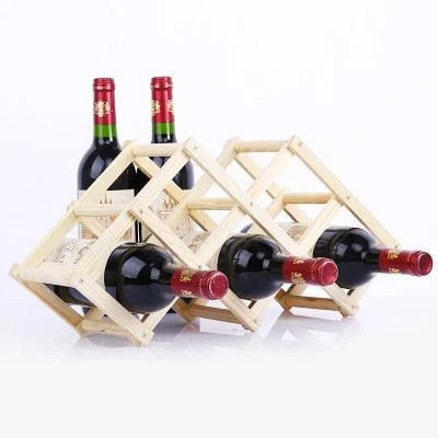 FoldableWoodenWineBottleRack-Homeko8 Foldable Wooden Wine Bottle Rack - Homeko