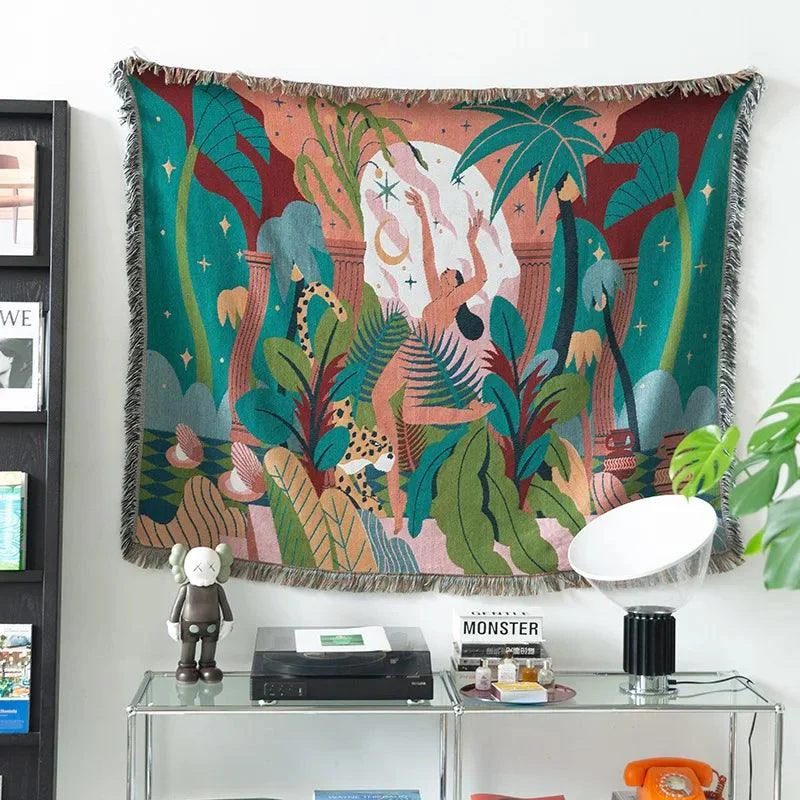 Forest_Dancer_Throw_Trendy_Jungle_Leaves_Tapestry_-_-4190876 Forest Dancer Throw: Trendy Jungle Leaves Tapestry -