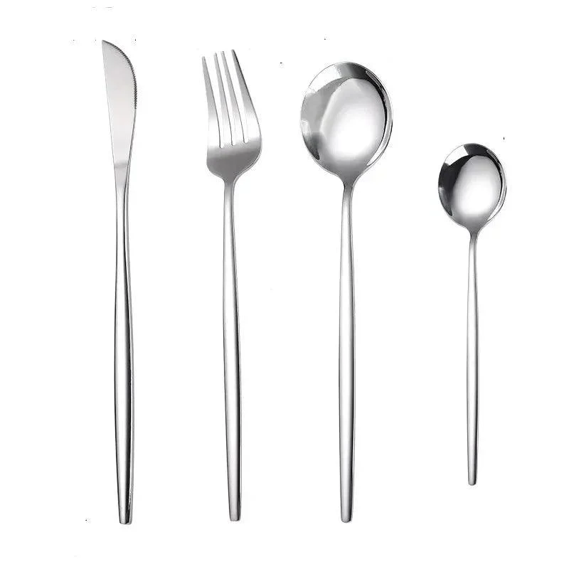 Four Piece Metallic Coloured Cutlery Set - - #tag1#