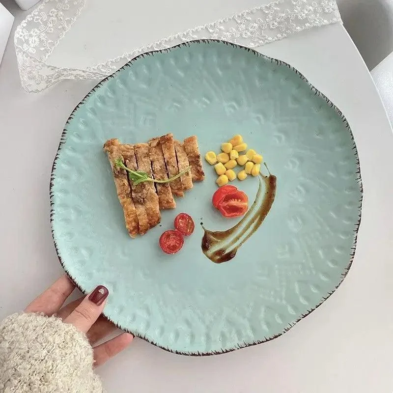 French-relief-lace-plate-INS-ceramic-retro-Western-food-plate-vegetable-plate-restaurant-dessert-plate-main SavorSwirl - Ceramic Dessert Plate - ISTANBULLU LTD