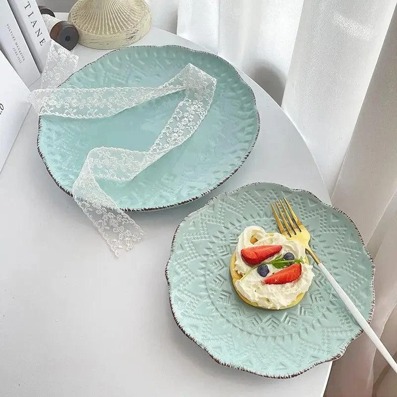 French-relief-lace-plate-INS-ceramic-retro-Western-food-plate-vegetable-plate-restaurant-dessert-plate-main_926a4726-5309-4837-831e-0df72b0d2218 SavorSwirl - Ceramic Dessert Plate - ISTANBULLU LTD