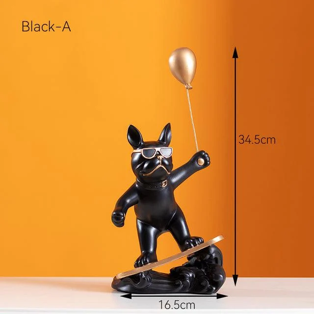 FrenchBulldogSurferwithBalloon-Homeko11 French Bulldog Surfer with Balloon - Homeko