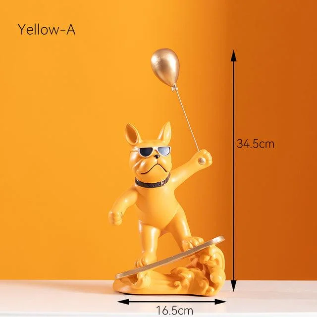 FrenchBulldogSurferwithBalloon-Homeko12 French Bulldog Surfer with Balloon - Homeko
