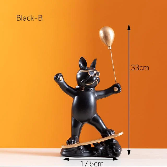 FrenchBulldogSurferwithBalloon-Homeko15 French Bulldog Surfer with Balloon - Homeko