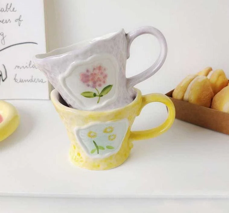 French Floral Pastor Coffee Mugs -