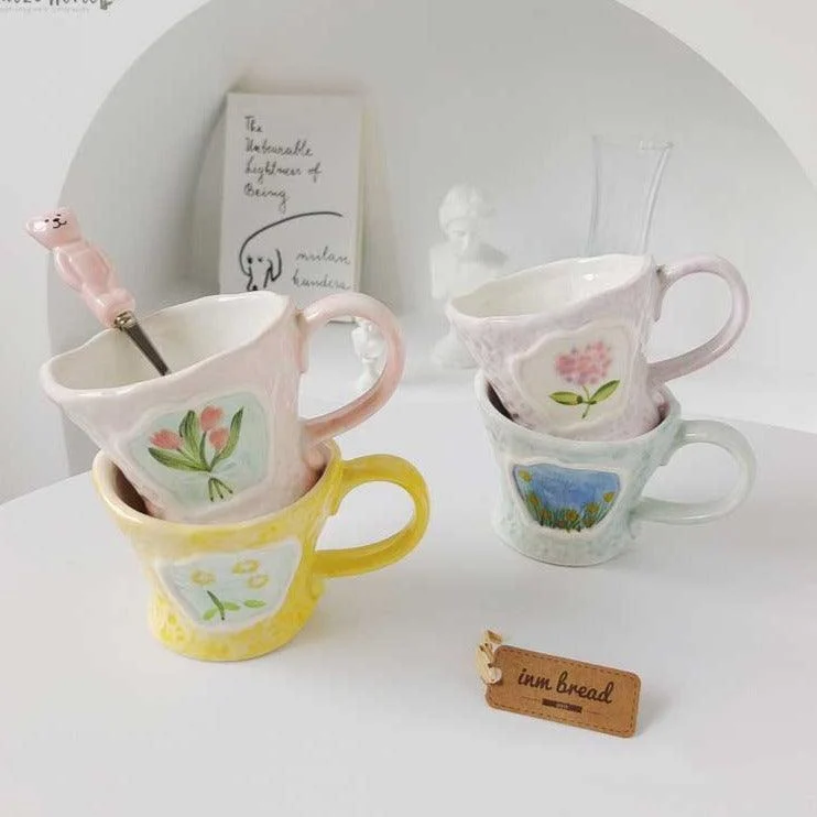French Floral Pastor Coffee Mugs -