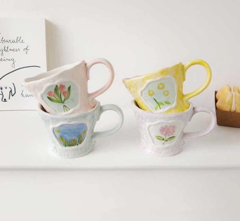 French Floral Pastor Coffee Mugs -