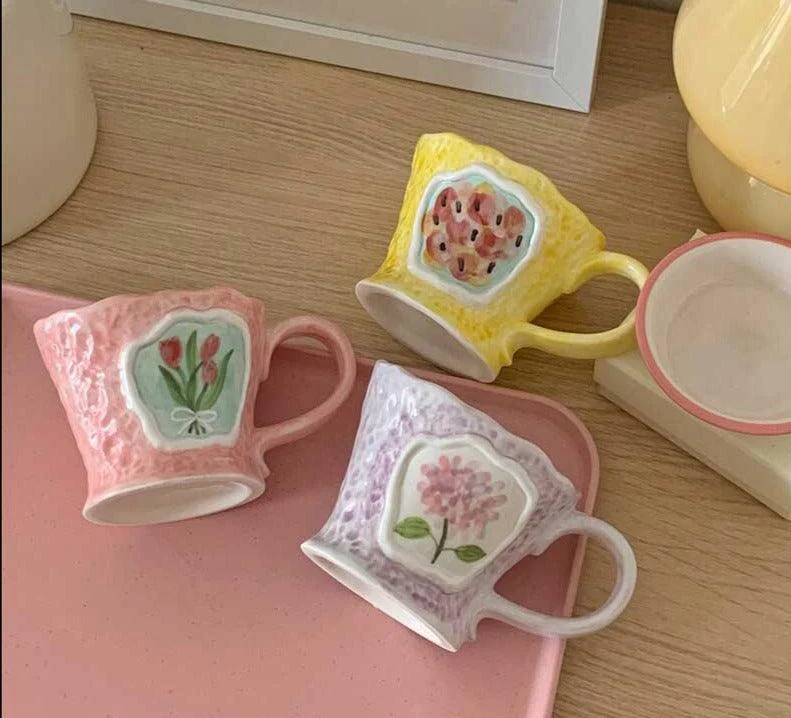 French Floral Pastor Coffee Mugs -