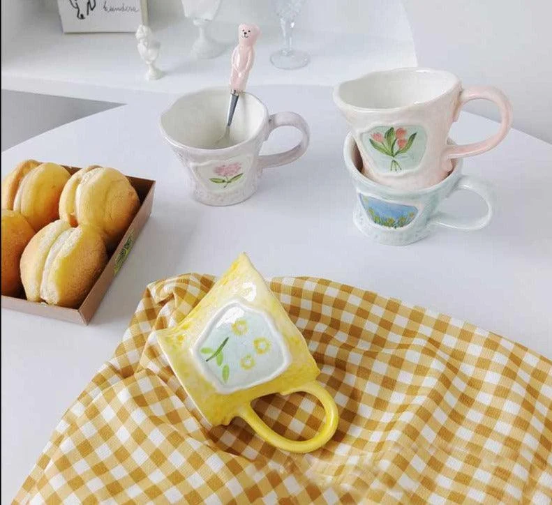 French Floral Pastor Coffee Mugs -