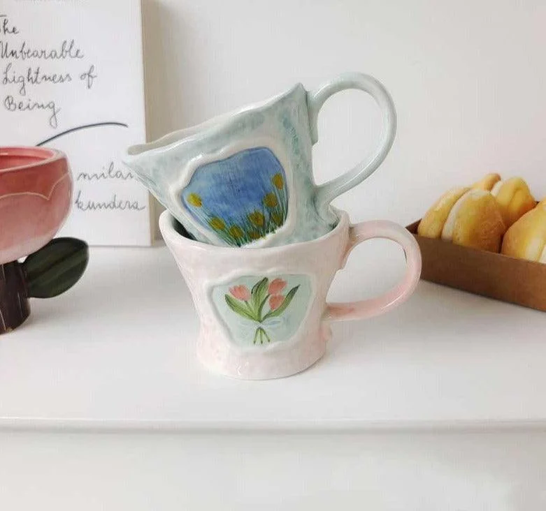French Floral Pastor Coffee Mugs -