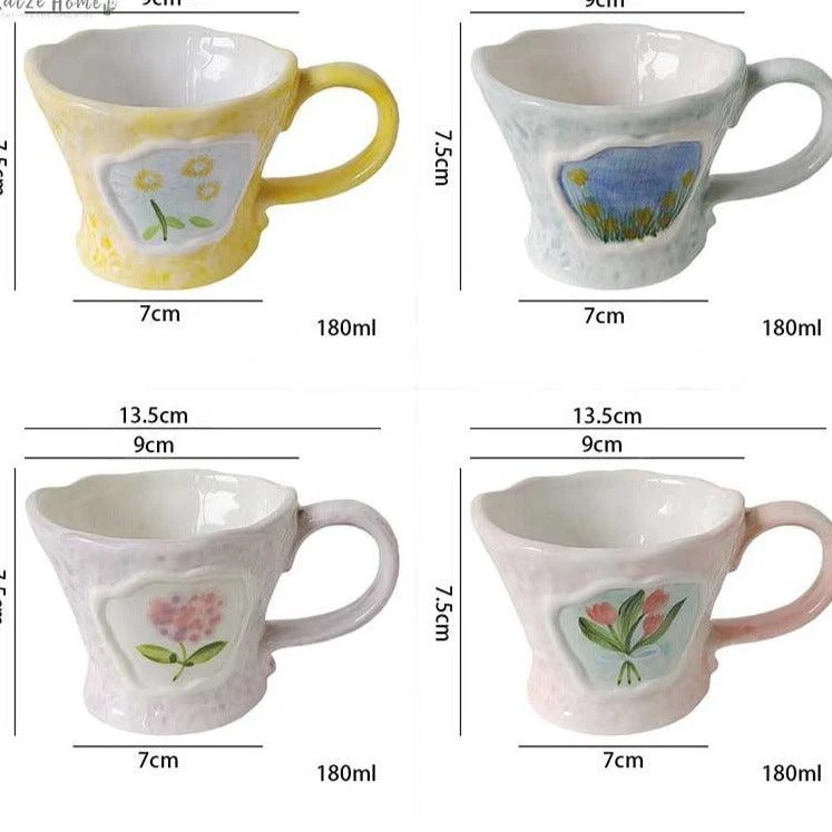 French Floral Pastor Coffee Mugs -
