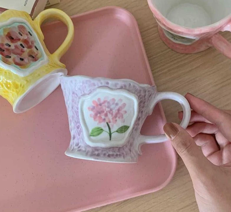French Floral Pastor Coffee Mugs -