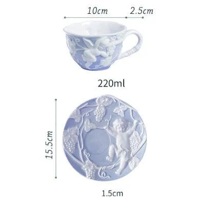 French Style Angel Hand Painted Tea Set -