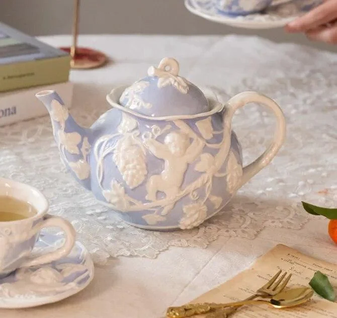 French Style Angel Hand Painted Tea Set -