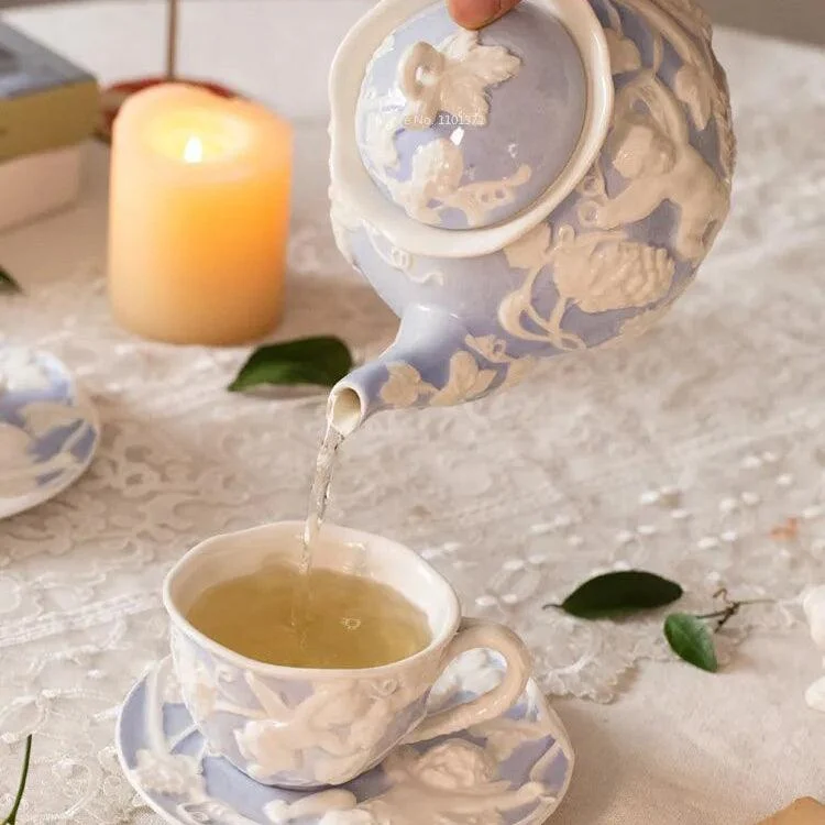 French_Style_Angel_Hand_Painted_Tea_Set_-_-4191445 French Style Angel Hand Painted Tea Set -