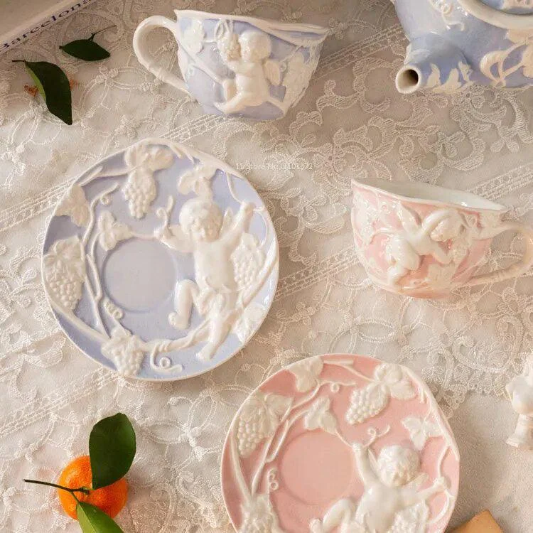 French_Style_Angel_Hand_Painted_Tea_Set_-_-4191449 French Style Angel Hand Painted Tea Set -