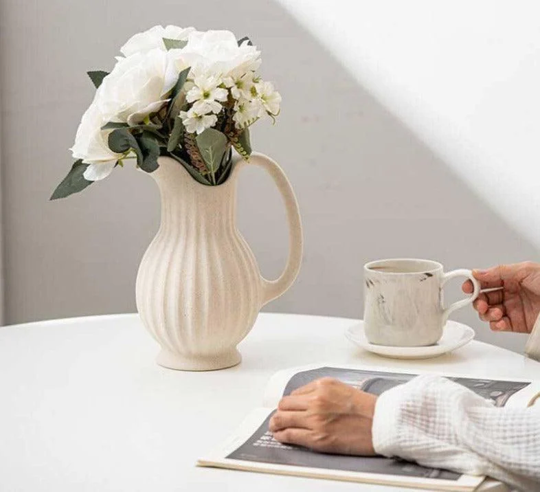 French_Style_White_Ceramic_Farmhouse_Vase_-_-4191633 French Style White Ceramic Farmhouse Vase -