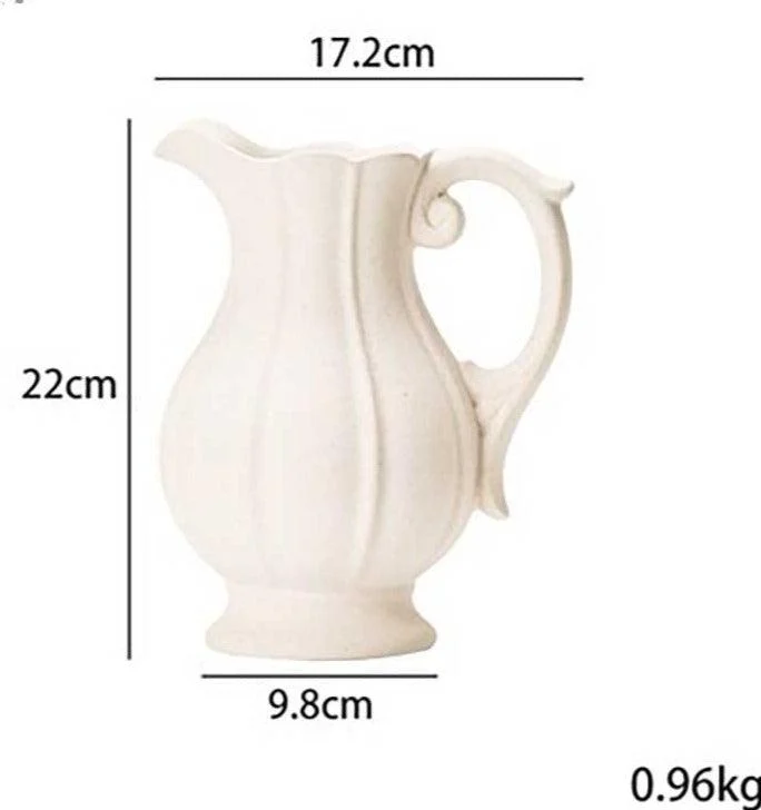 French_Style_White_Ceramic_Farmhouse_Vase_-_-4191646 French Style White Ceramic Farmhouse Vase -