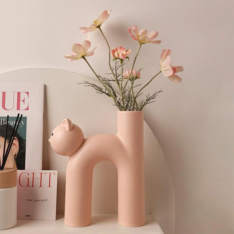 Frisky Kitty Tube Vase -