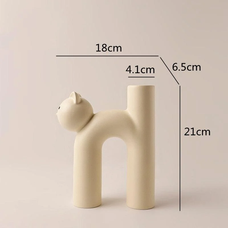 Frisky Kitty Tube Vase -