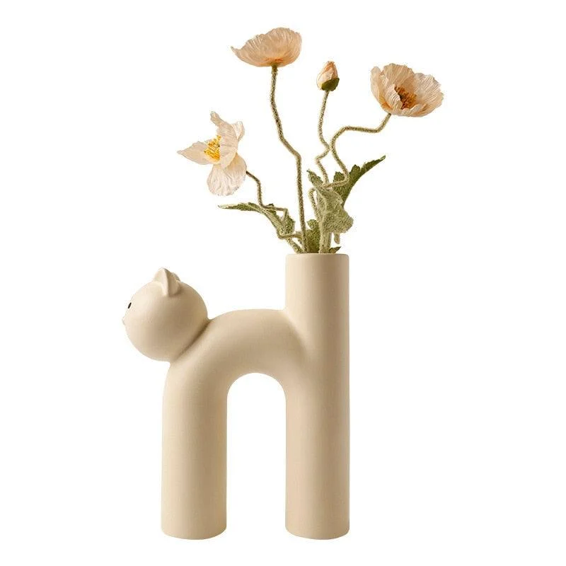 Frisky Kitty Tube Vase -