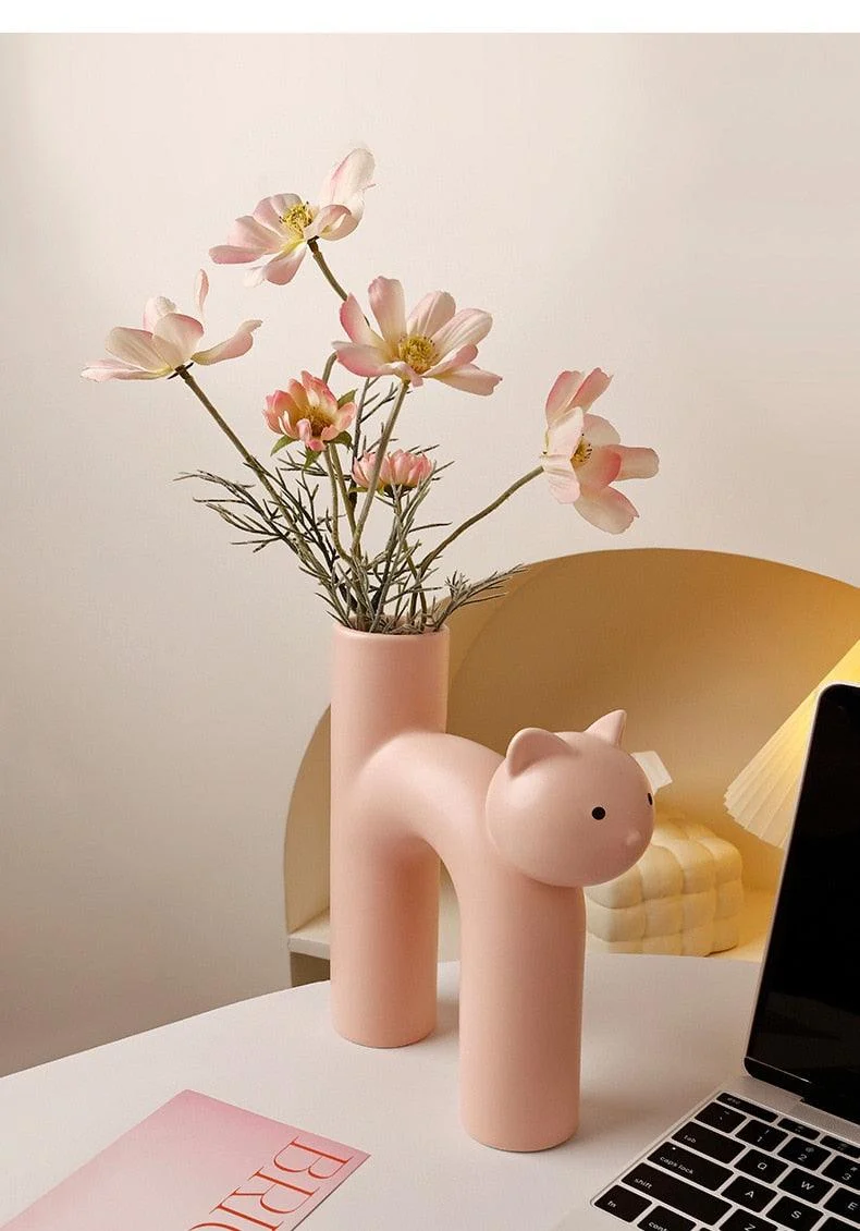 Frisky Kitty Tube Vase -
