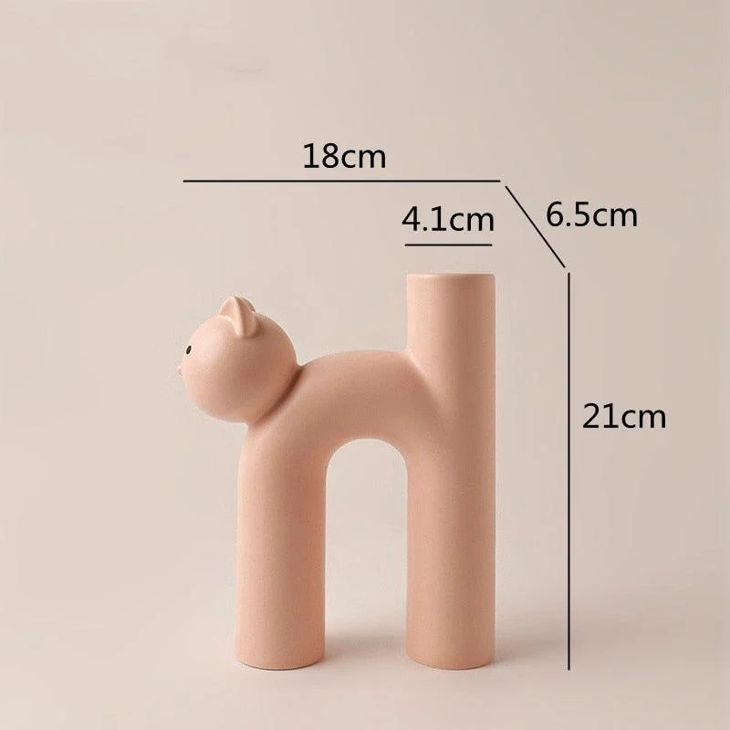 Frisky Kitty Tube Vase -
