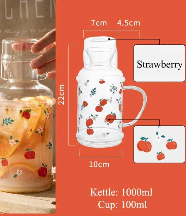 Fruit Borosilicate Glass Tea Kettle -