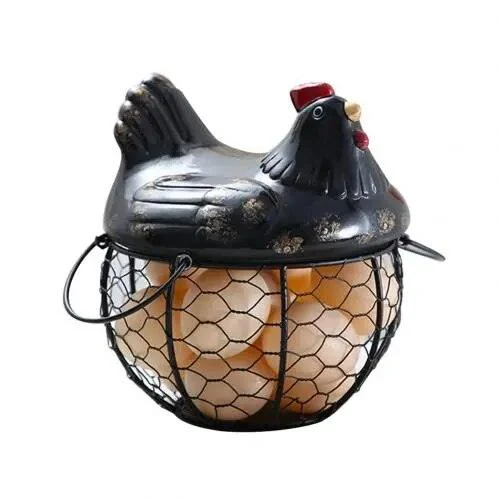 Funny Ceramic Hen Egg Storage Basket -