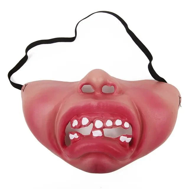 Funny Half Face Horrible Masks - Scary Cosplay Mask Costume for Halloween Party -  - #tag1#