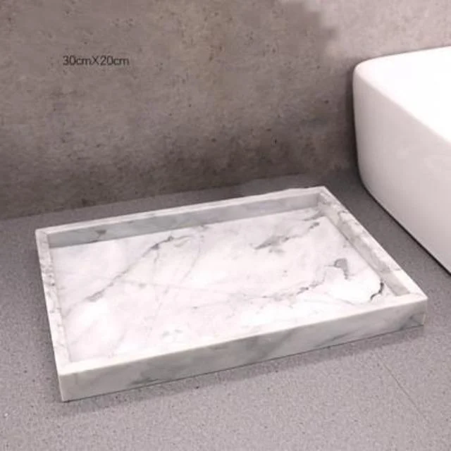 Gamela-MarbleTextureBathroomStorageTray-Homeko10 Gamela - Marble Texture Bathroom Storage Tray - Homeko